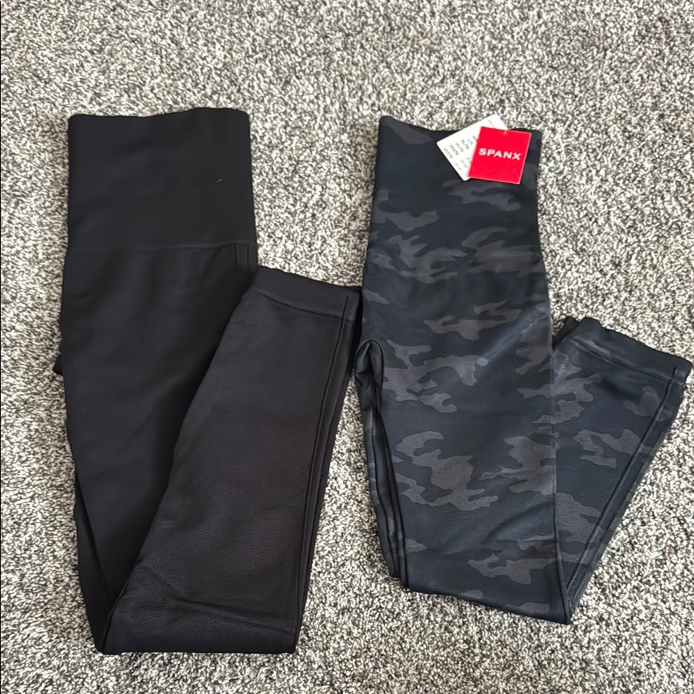 SPANX Black (medium)and Camouflage Leggings(small)